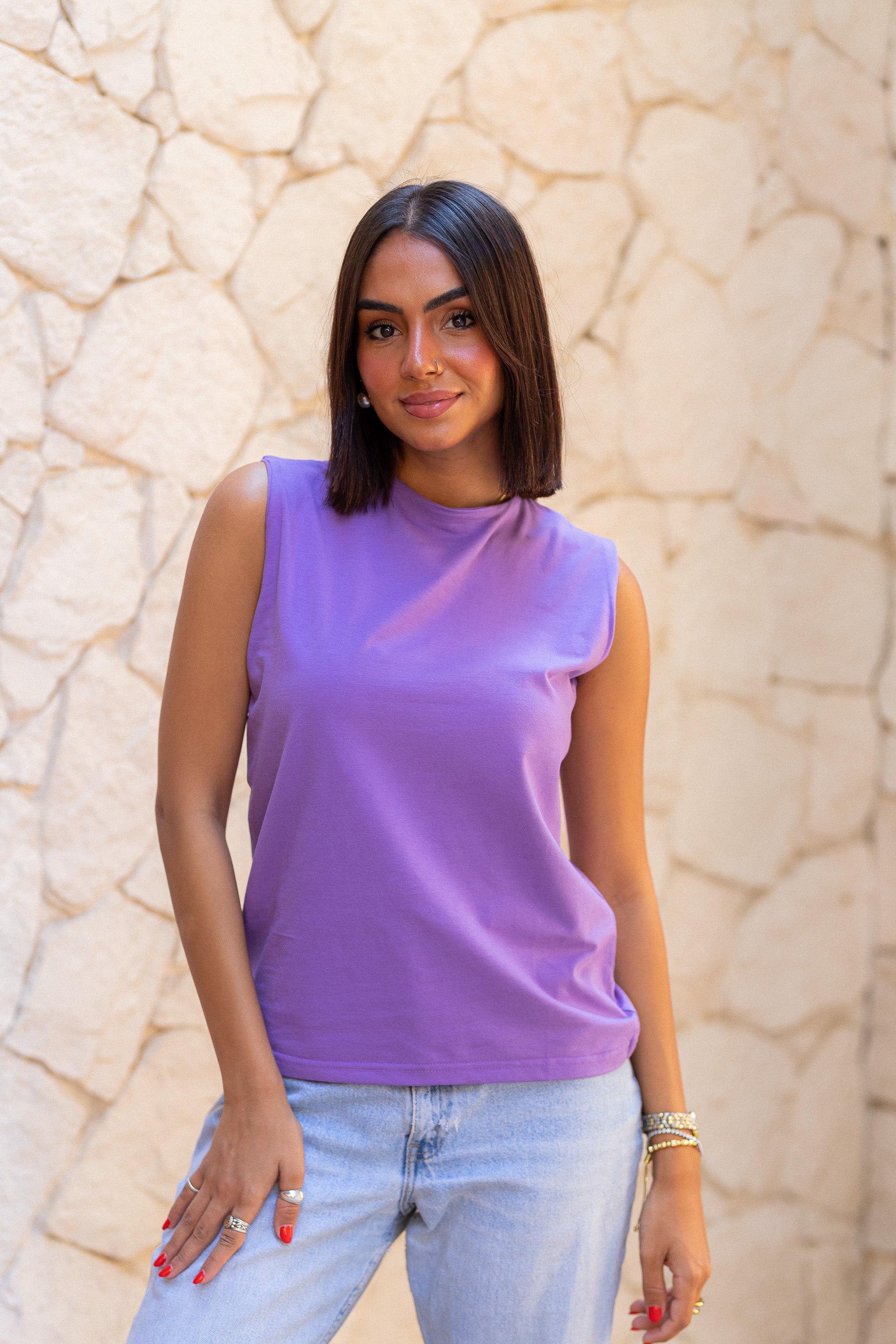 Plain Basic Top- lilac