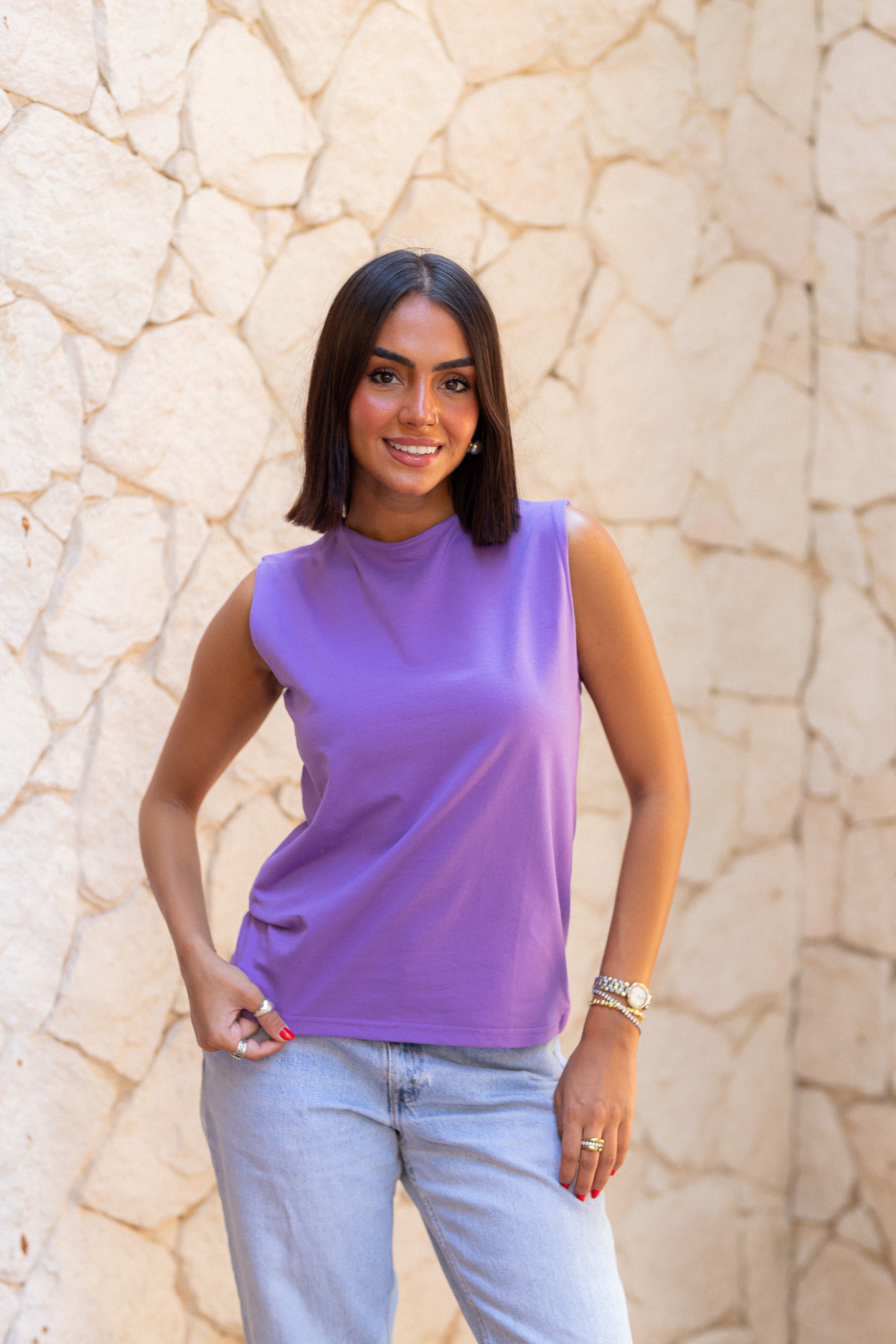 Plain Basic Top- lilac