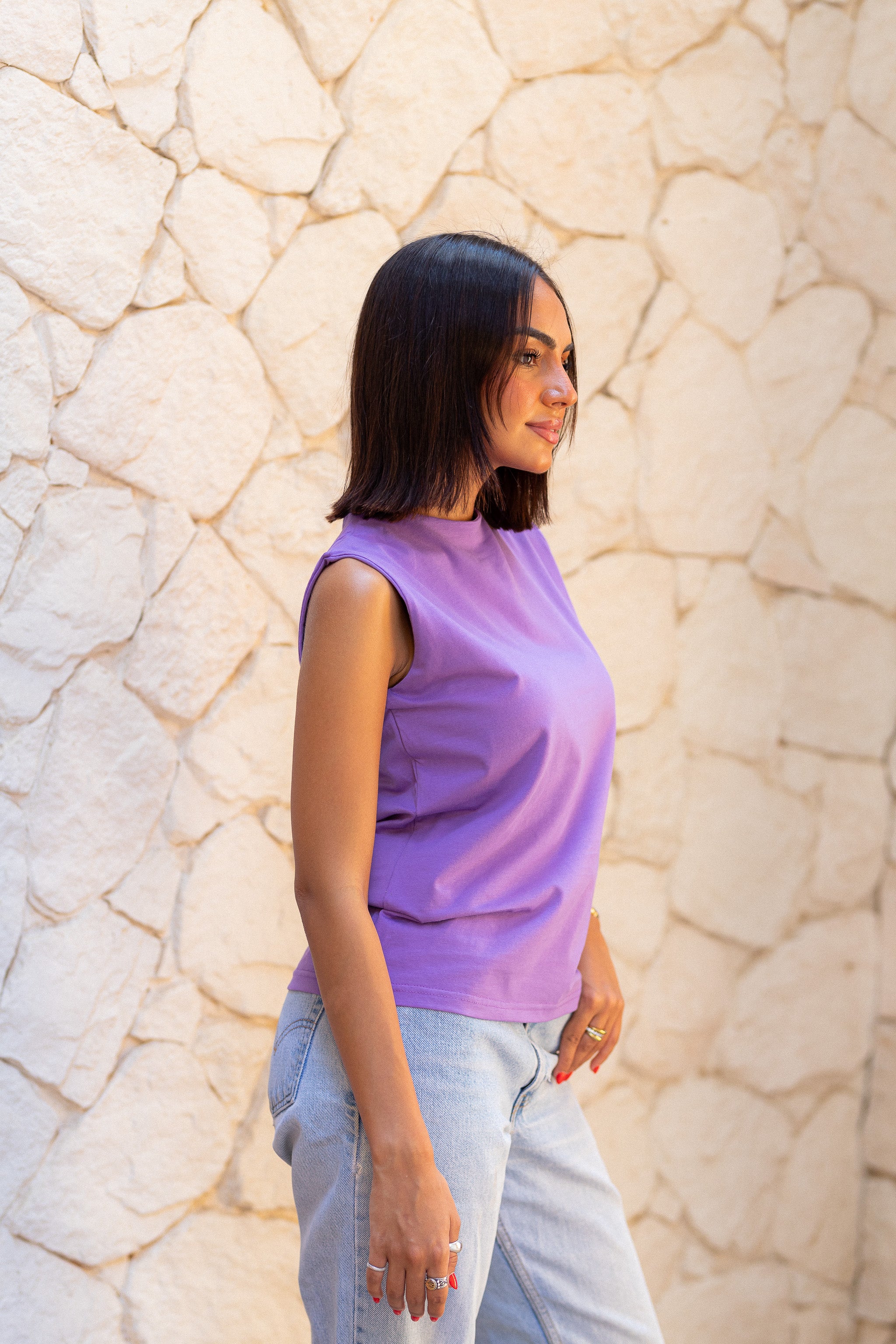 Plain Basic Top- lilac