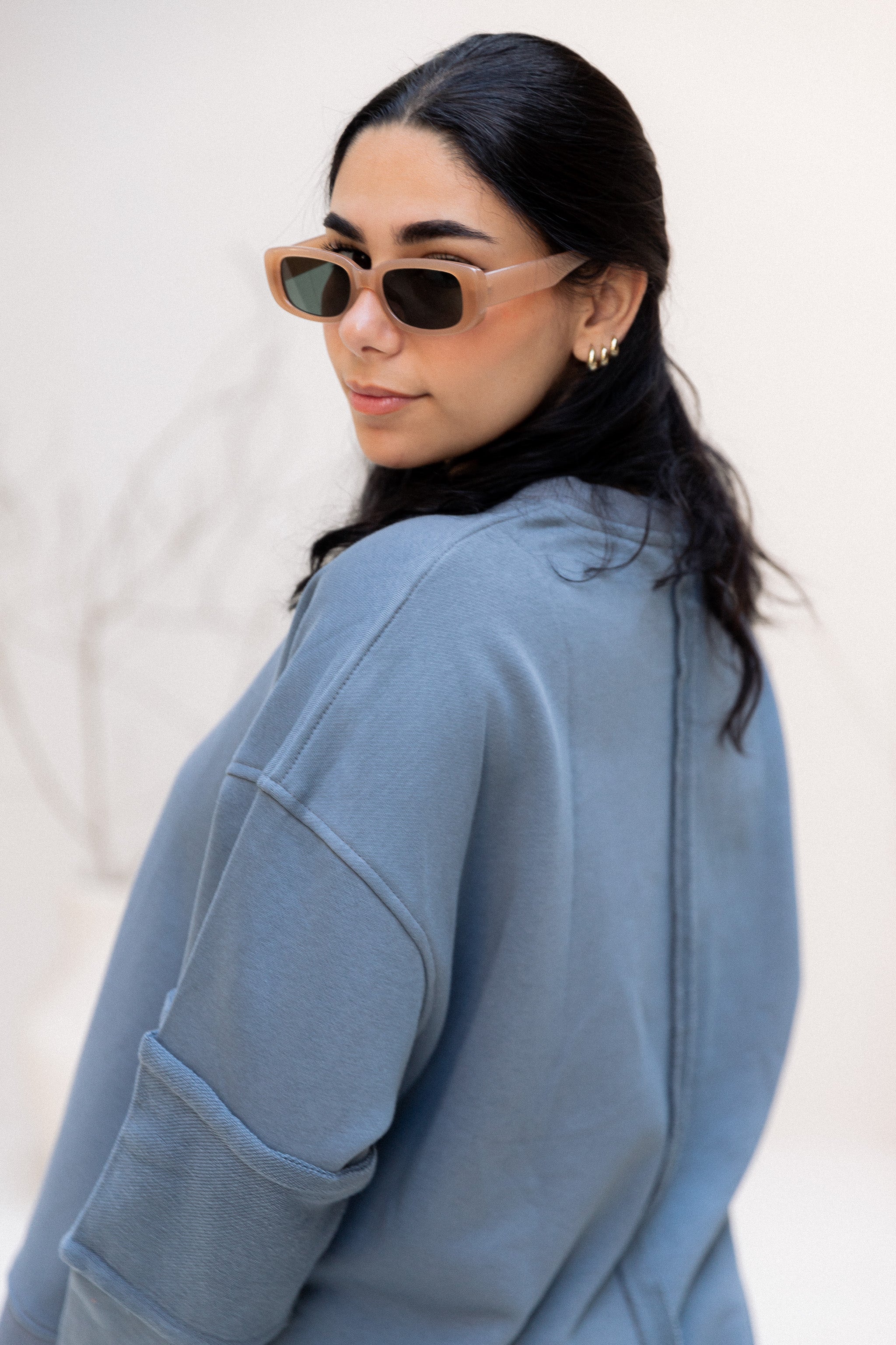 Sleeve Patch Sweatshirt - Steel